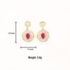 Zircon Pendant Necklace & Gold-Plated Earrings Set - Fashionable Goddess Style