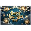 New Year Decor Banner Pattern Festive Display Holiday Background Gold Lettering Year Celebration Backdrop For New Year Eve