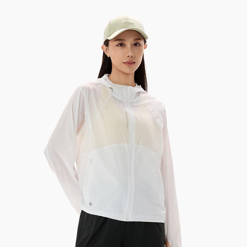 Li Ning Fitness Series Hooded Letter Logo Sun Protection Jacket Women jackets AFDW734-5