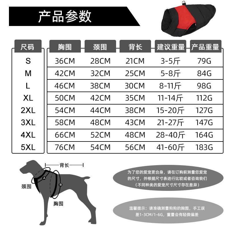 Waterproof Reflective Winter Dog Coat Large Dogs Warm Thick Cotton Pet Jacket In Classic British Style