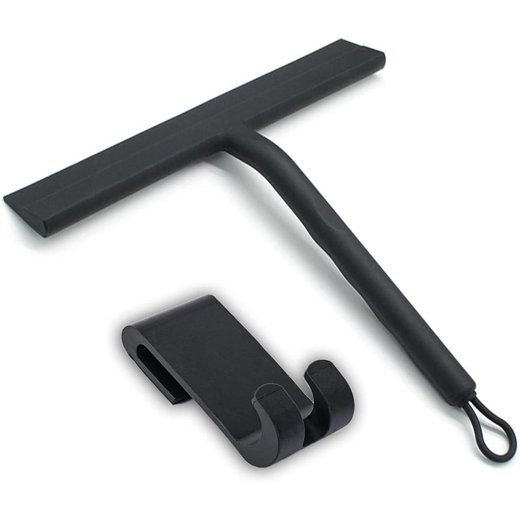 Silicone Glass Squeegee with Hook for Bathroom and Window Cleaning