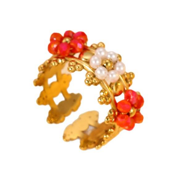 Pozłacany stal nierdzewna otwarty pierścionek: Modowy statement high-end dla kobiet z unikalnym zmysłem designu