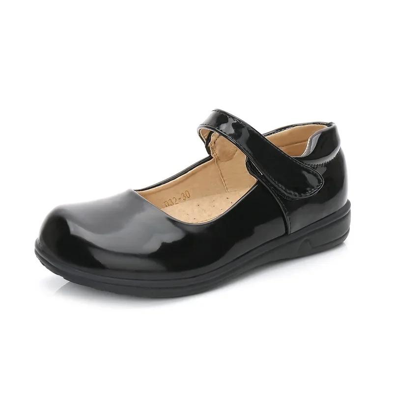 

New Girls Black Dress Leather Shoes Children s Wedding Patent Leather Princess Kids Student School Shoe Flat Fashion Rubber