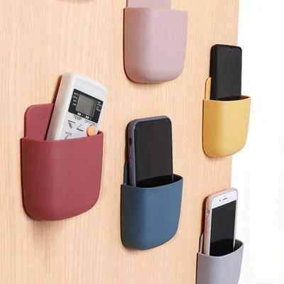 Wandgemonteerde opbergdoos, houder voor mobiele telefoon, standaard, opbergrek voor afstandsbediening, organizer voor airconditioning en tv