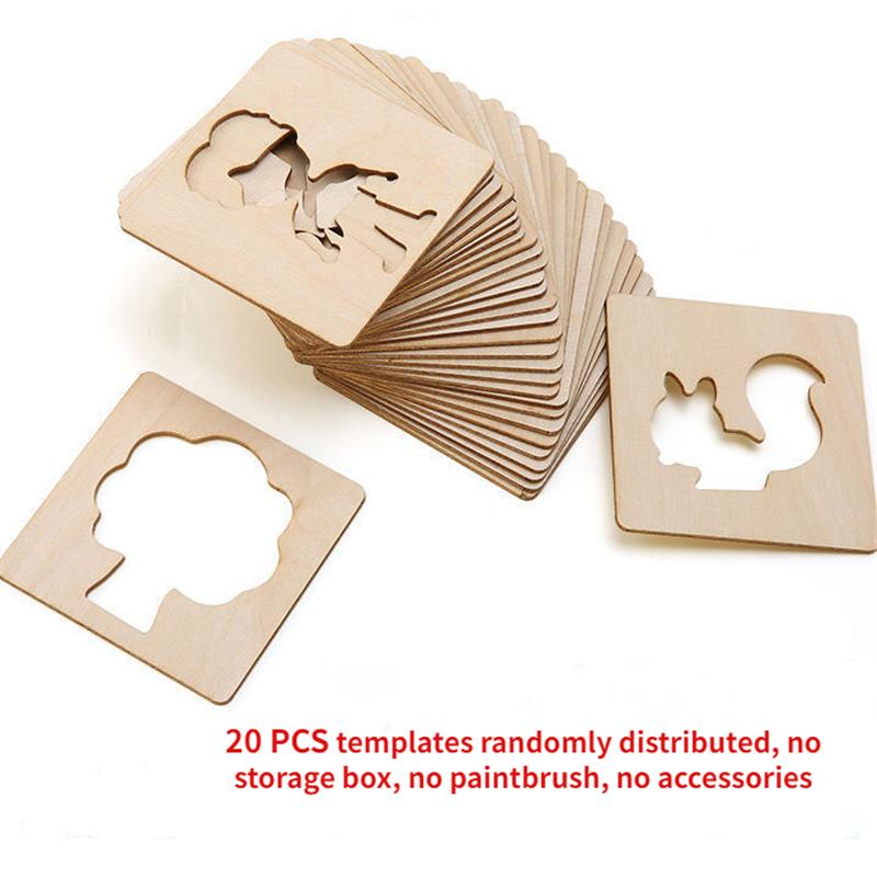 

Внешняя деревянная доска-трафарет Набор шаблонов для рисования своими руками Пазл Развивающая игрушка для детей 20Pcs