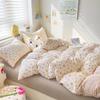 Class A Maternal and Infant Grade Knitted Cotton Double-layer Yarn 4pcs Set, Super Soft Washed Cotton Quilt Cover, Student Dormitory 3pcs Set