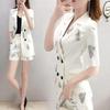 Women's Summer Temperament Casual Commuting Suit Thin Section Short-sleeved Ageing Suit Jacket + Shorts Two-piece Set