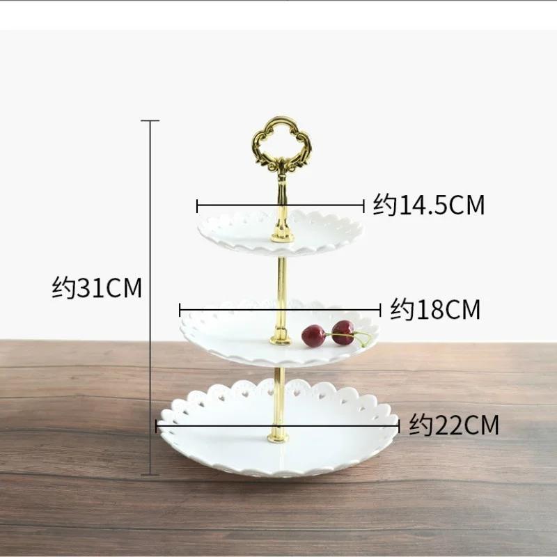 3-stöckiges Snackregal, Dessertteller, Schale für Trockenfrüchte, Blütenblatt-Obstteller aus Kunststoff, mehrstöckiger Obstteller, Dessert-Kuchenständer