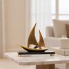 Brushed Sailboat Sculpture | Sleek Modern Design, Statue with Base, for Living Room