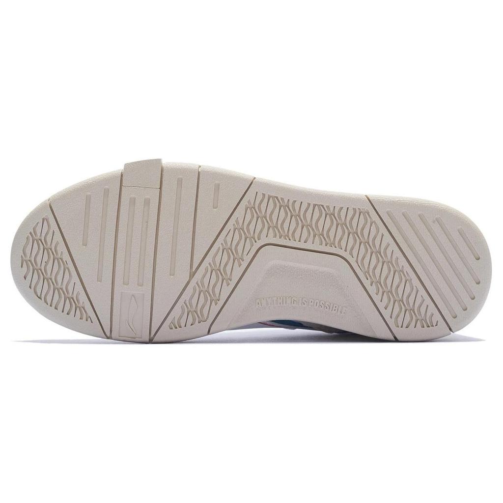 Li Ning Wave Mid Prm Synthetic Leather Slip Resistant Cushioning Abrasion Resistant Mid top Casual Skateboard Shoes AGCS152-4