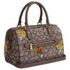 Coach Borsa Boston ricamata floreale Rowan 25 tessuto jacquard e pelle borsa a mano media da donna colore quercia