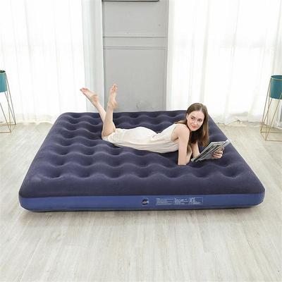 Portable Home Camping Inflatable Mattress PVC Material Air Mattress Lazy Person Folding Inflatable Bed Thickened Flocking Mattress