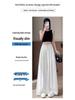 Women's Summer Wide-Leg High Waist Pants with Draped Silk Scarf Belt