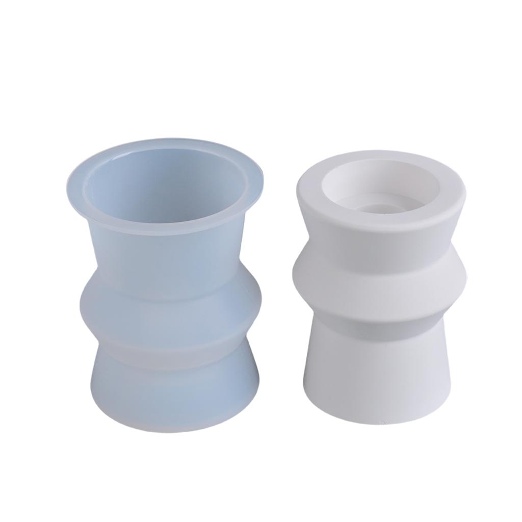 Nordics Style Candlestick Silicone Molds Roman Pillar Candle Holder Molds Ornament Plasters Molds for Table Decoration