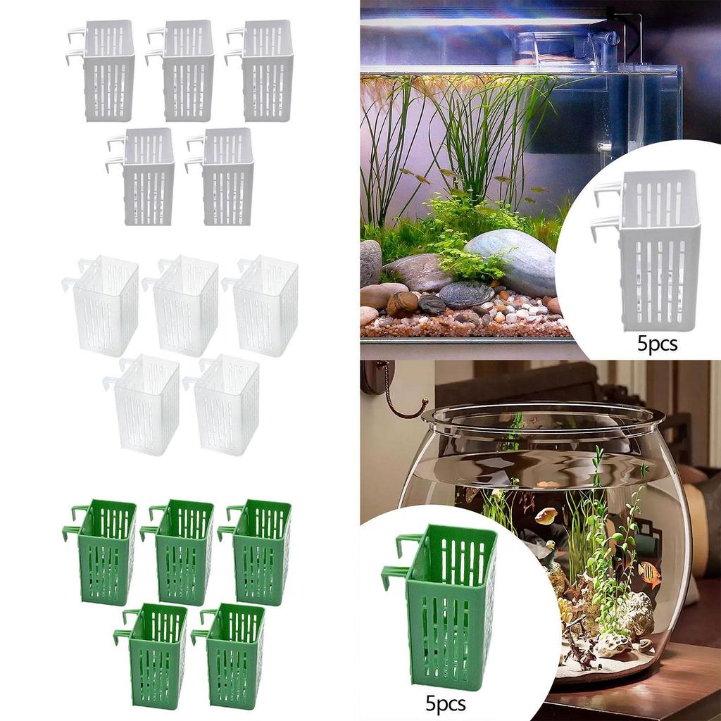 5x Aquarienpflanzenhalter Pflanzenzuchttassen Töpfe Wasserpflanzen-Netzbecher für Garten-Aquarien Landschaftsteichdekoration