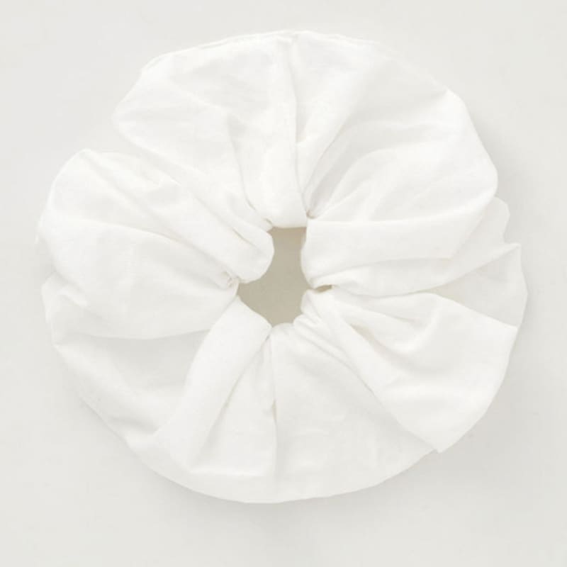 THE RYE Cotton Dobby Scrunchie L(White)