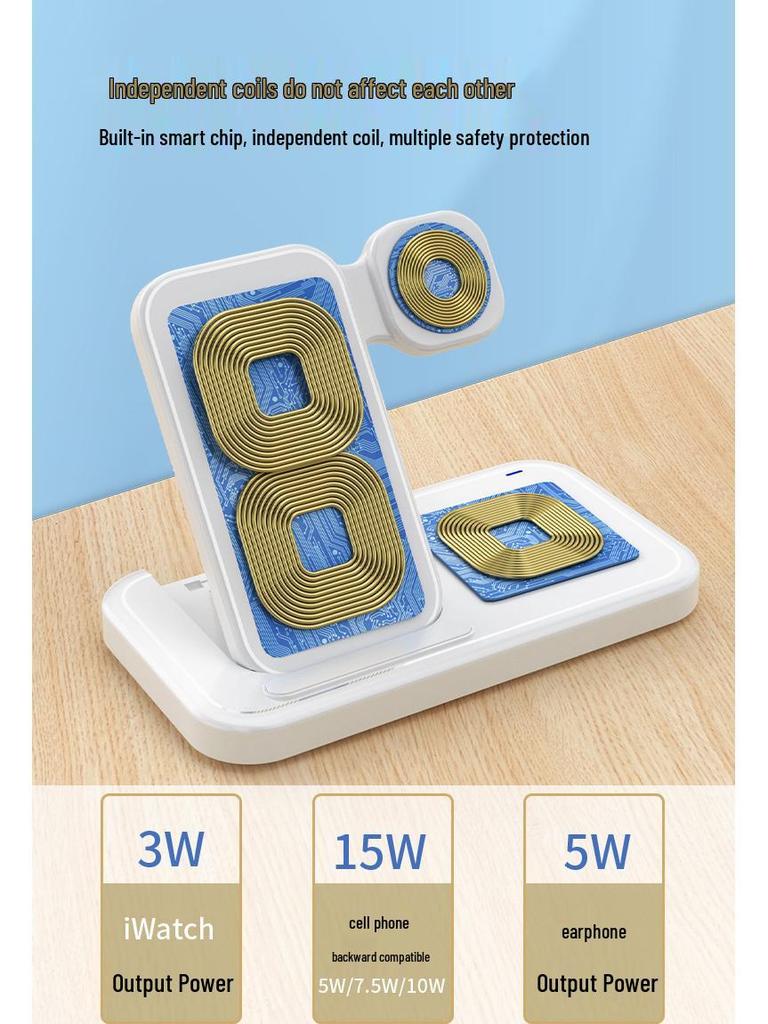 4-in-1 Foldable Wireless Charging Stand for iPhone, AirPods, and Apple Watch
