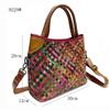 Women'S Bag Leather Hand-Woven Bag Ethnic Style Color Striped Women'S Portable Messenger Bag