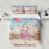 Softville Cozy Town 3PCS Bedding Sets Lop Rabbit In Amusement Park Printed Duvet Cover No Filling Cartoon Style Queen King Size