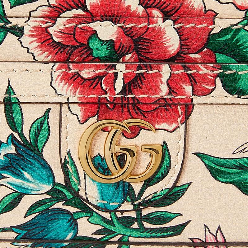 Gucci Ophidia Metal-Decorated Double G Logo Pattern Printed Leather Card Holder For Women Multiple Colors