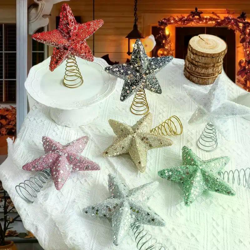 Xmas Luminous Five-pointed Star Tree Topper, Colorful Navidad Decoration, Festive TopStar Ornaments