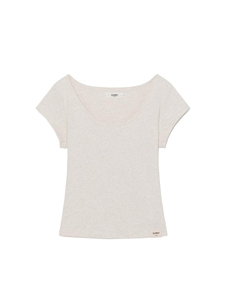 GLOWNY G Deep Scoop Tee (Oatmeal)