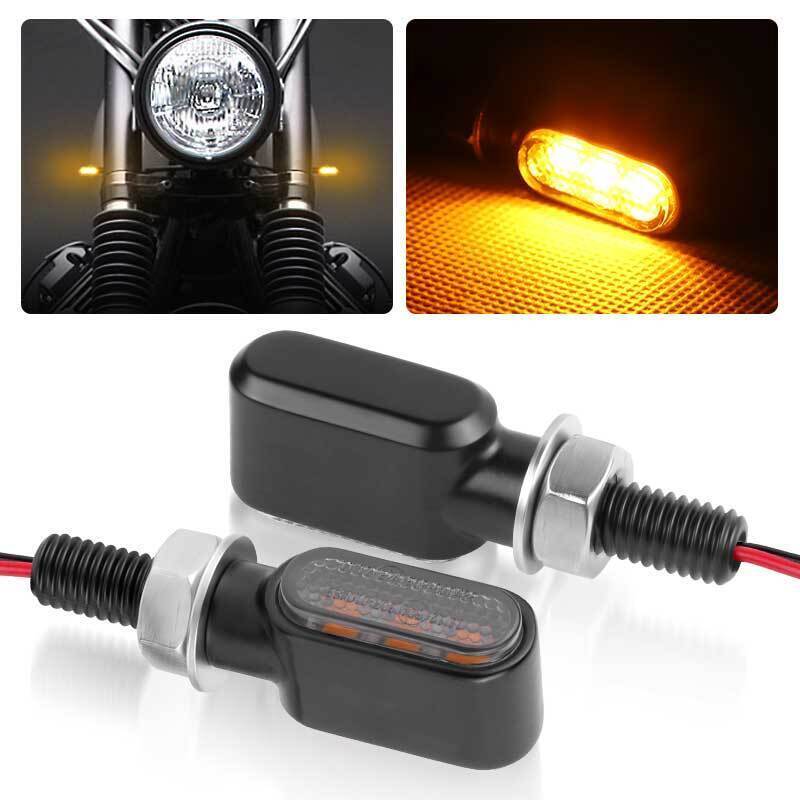 1 Pair Motorcycle Led Mini Turn Signal Light Blinker Indicator Dc 12v Aluminum Alloy E-bike Side