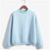 Solid Color Small High Neck Loose Casual Plus Velvet Long Sleeved Top