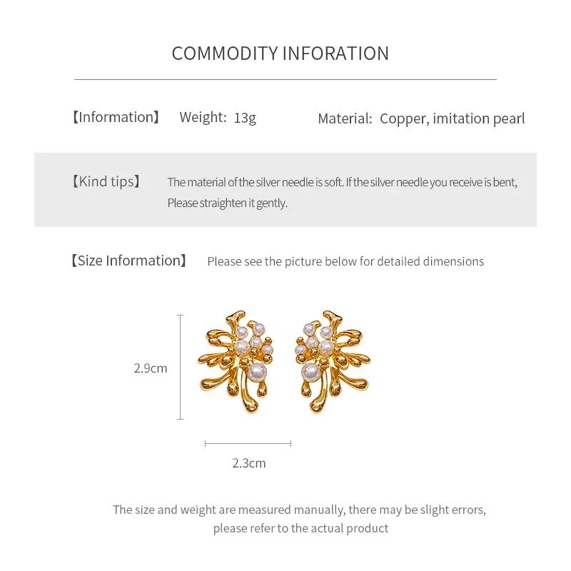Vergoldete Feuerwerk-Perlen-Ohrstecker Mode Europäisch Amerikanisch Persönlichkeit High-End Ohrring für Frauen Luxus Zirkon