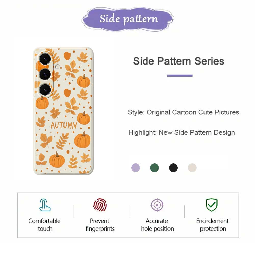 For Samsung Galaxy S24 FE Case Autumn Theme Pattern Printing Straight Edge TPU Phone Back Cover