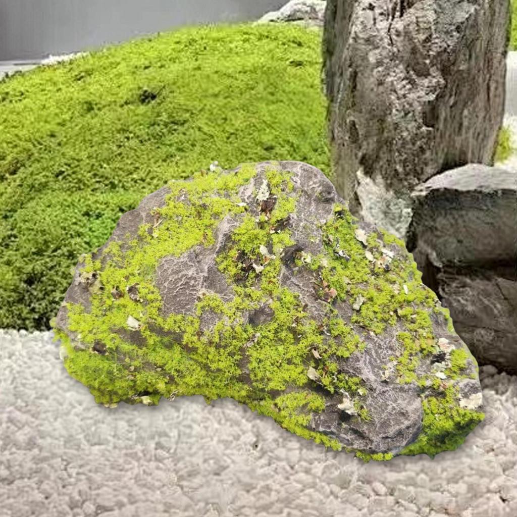 Green Moss Covered Stone Foam Fake Moss Decor Faux Stone for Fairy Garden Plant