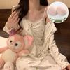 Hot-Selling 2024 Women's Long Sleeve Floral Pajama Set - Sexy Spring & Autumn Three-Piece with Chest Pads