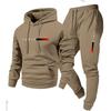 2025 Men's Logo Pullover Hoodie & Pants Set - Long Sleeve, Loose Fit