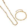 Rhinestone-Embellished Titanium Steel Jewelry Set: 18K Gold Necklace, Bracelet & Earrings for Women