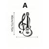 1pc Black Metal Music Note Guitar Wall Decor, Iron Art Hanging for Living Room, Bedroom, Cafe, Farmhouse Theme, Housewarming/Birthday Gift