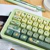 Rainy Lotus Pond Frog Cute Theme MOA Key Cap Kit PBT 132 Key Compatible 60/64/84/98/108 Mechanical Keyboard