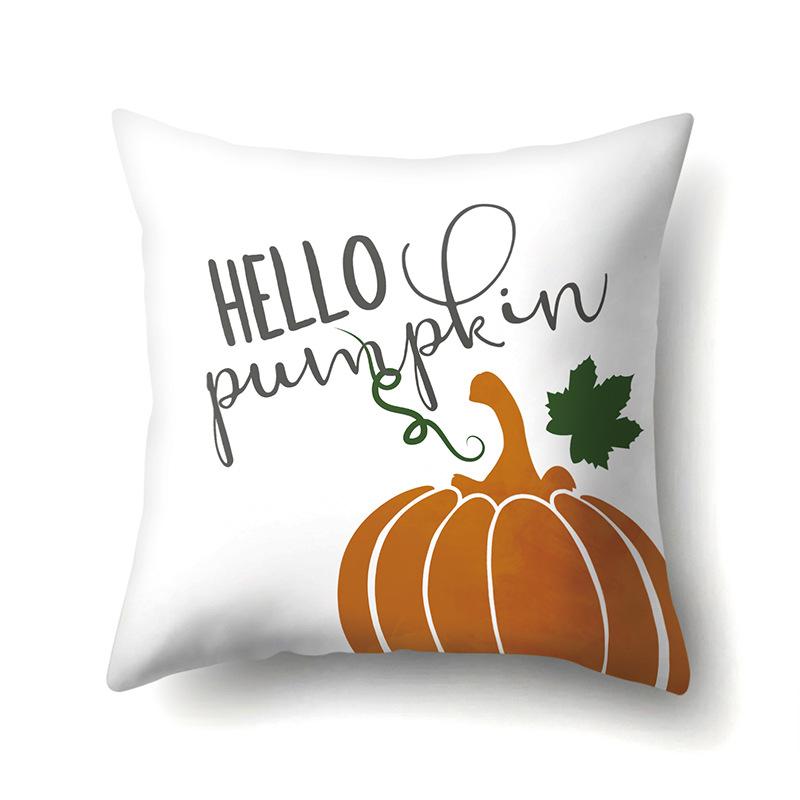 Thanksgiving Pillowcase Blessing Maple Leaf Pumpkin Sofa Cushion Cover Office Home Living Room Pillowcase