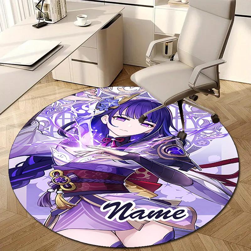 Personalized Genshin Impact Round Chair Office Rug - Perfect for Mat, Office Chair & More - Ideal Gift for Birthdays and Holidays