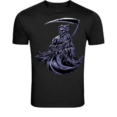 Grim Reaper With Scythe T-Shirt - Dark Gothic Skeleton Graphic