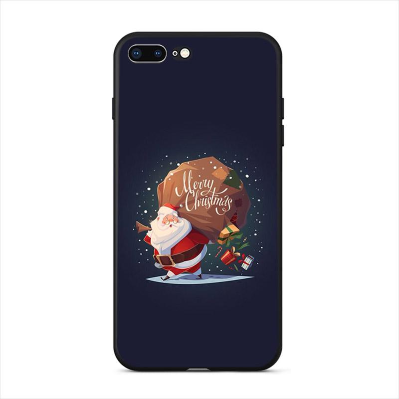 Merry Christmas Phone Cases For iPhone 11 Pro Max 7 8 6 6S Plus 5 5S 12 Mini Santa Claus For iPhone XR X XS Max TPU Cover Shells