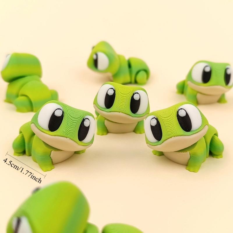 1PC 3D Printing Cute Big-eyed Frog Full Body Joints Movable Simulation Pet Model Toy