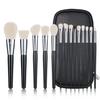 Professional White/Black Vegan Makeup Brushes Kit Private Label Luxury Cosmetic Foundation Travel Makeup Brush Set With Case