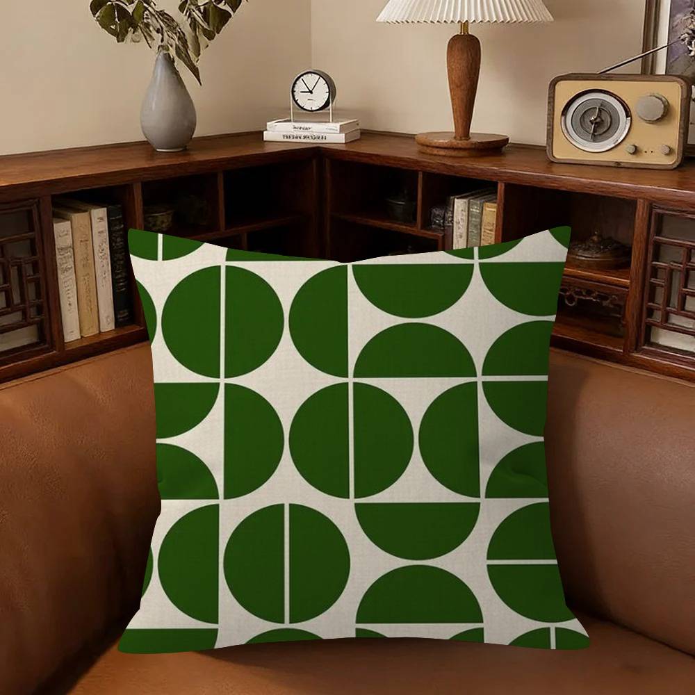 Abstract GREEN Bauhausstyle Cushion Cover Car Throw Pillow Case For Sofa Car Christmas Gift