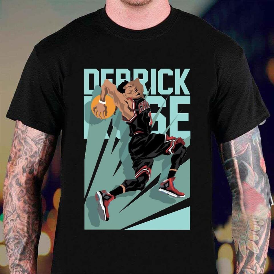 Мужская футболка Derrick Rose Черная Унисекс Все размеры от S до 5XL JJ4301 Унисекс Футболка S