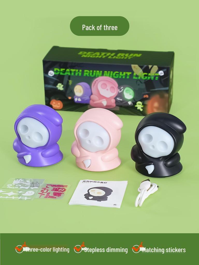 Halloween Ghost Night Light Toy: USB Rechargeable, Dimmable, Eye-Friendly