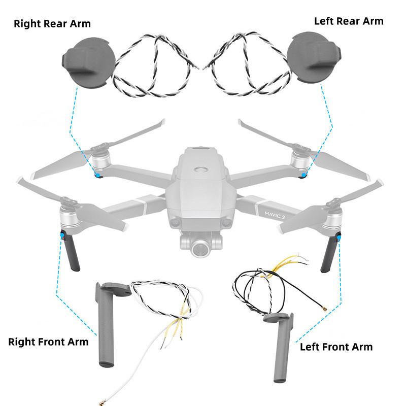 for Mavic 2 Pro / Zoom Front Arm Landing Gear Antenna Rear Cover Replacement for DJI Mavic 2 Pro/Zoom Parts