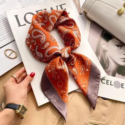 70cm Hair Print Silk Feeling Scarf For Women Fashion NeckTie Hand Bag Foulard Wrist Kerchief Shawl Wraps Hajib Lady