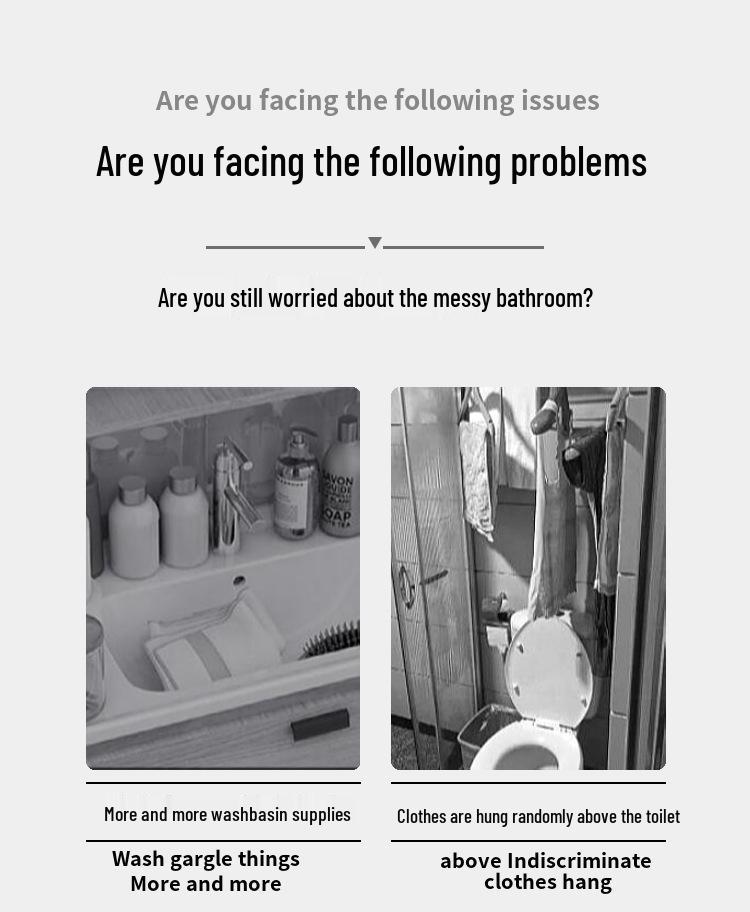 Bathroom & Kitchen Floor-Standing Punch-Free Toilet Storage Rack