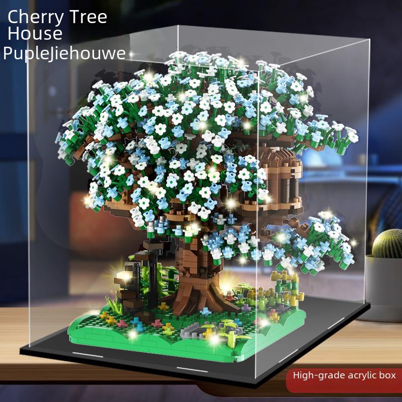 Compatible Purple Cherry Blossom Tree House for Lego with Castle Bouquet, Assembly Toys for Kids, Gift & Exquisite Ornament