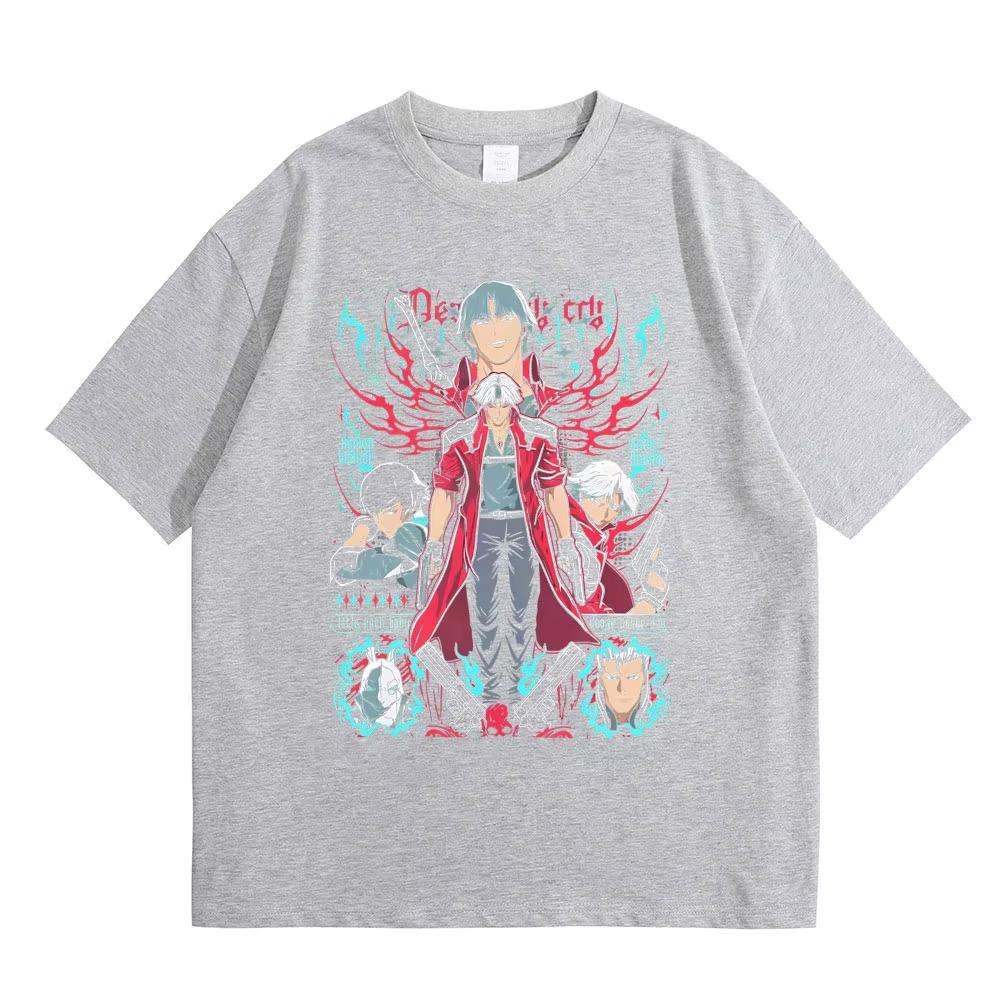 Hip Hop Cotton Game Vergil Dmc Oversize TShirt Devil May Cry for Men Women Tops Streetwear Summer Tee Game Enthusiast Fan Shirt